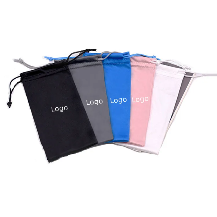 High Quality Low Moq Custom Print Logo microfiber packaging cover bag soft cloth fabric microfiber packaging sunglasses pouches