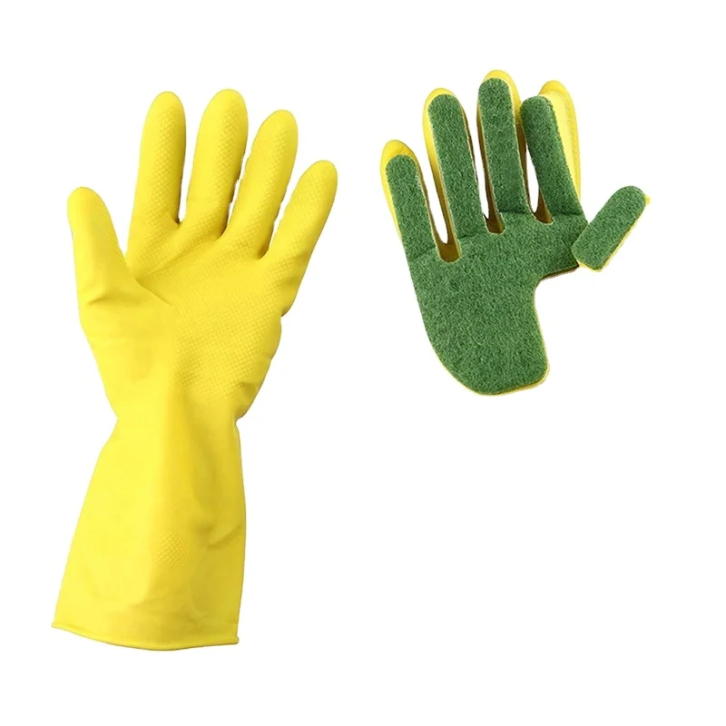 1 Pair Creative Home Washing Cleaning Gloves Garden Kitchen Dish Sponge Fingers Rubber Household Cleaning Gloves for Dishwashing