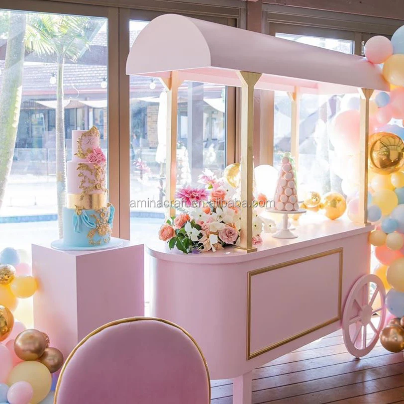 
wedding event custom wooden candy sweet cart wood display carts  (1600103130821)