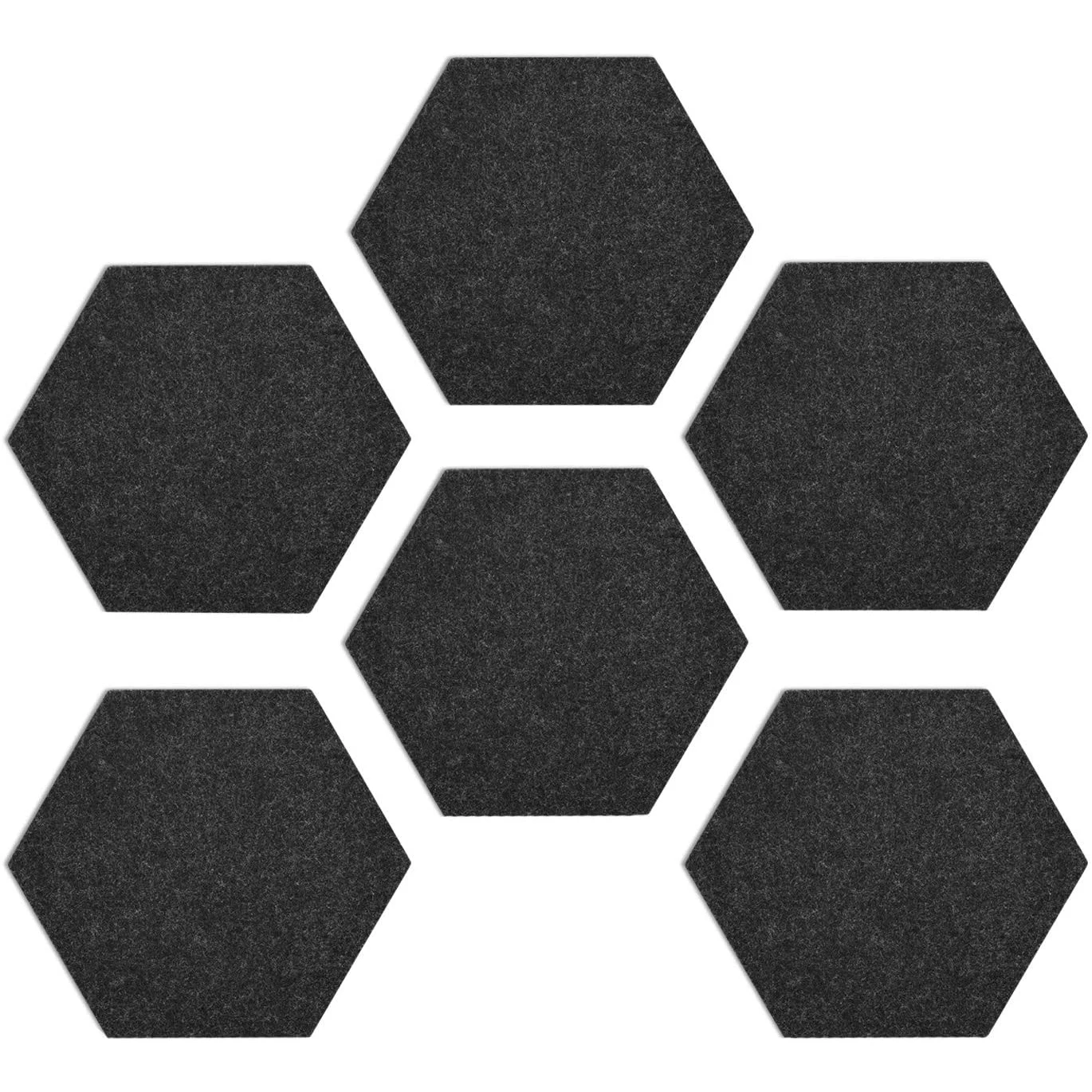 
Set of 6 Hexagon Felt Board Tiles Notice Memo Bulletin Boards with Push Pins Pack 5.9 x 7 inches 