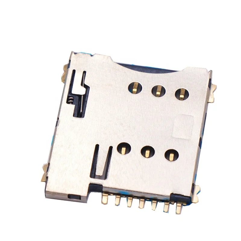 7P MICRO SIM Card Connector 7Pin Micro sim Socket Holder 1.35H Self Push With Switch PUSH Mobile Card Holder Self bomb New