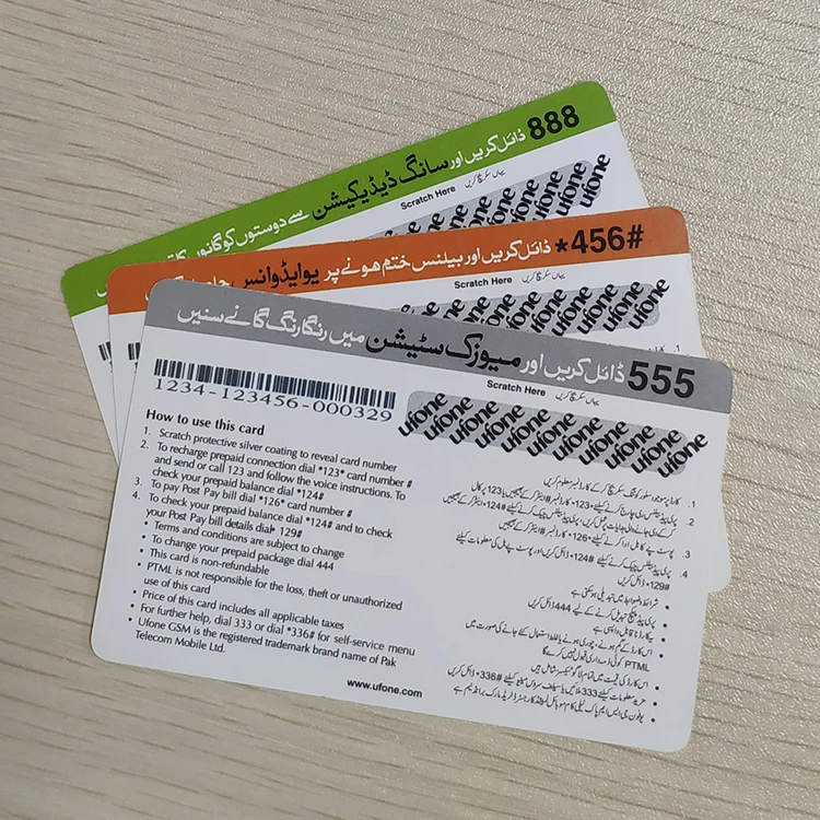 
Silk-screen Scratch Printing Full Color Prepaid Calling Cards For Telephone 