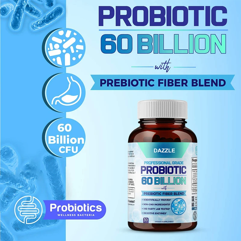 Vitamins Newborn OEM ODM Private Label OEM PackiVegan Probiotics Supplements 60 Billion Cfu Vegan Women's Probiotic Capsule 