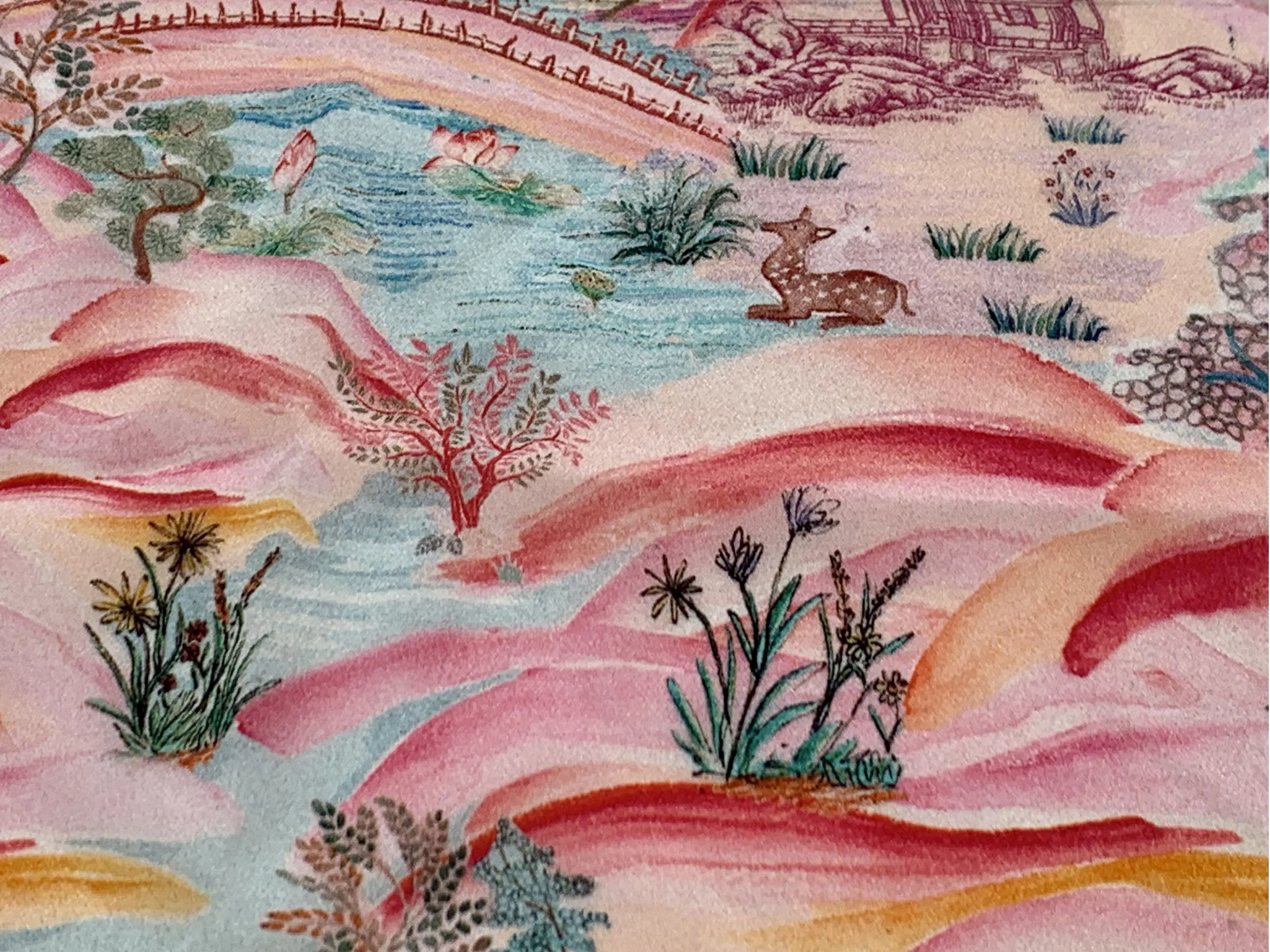 Silk Crepe De Chine 100% Mulberry Silk 12mm 140cm Printed Fabric Custom for Women Stylish