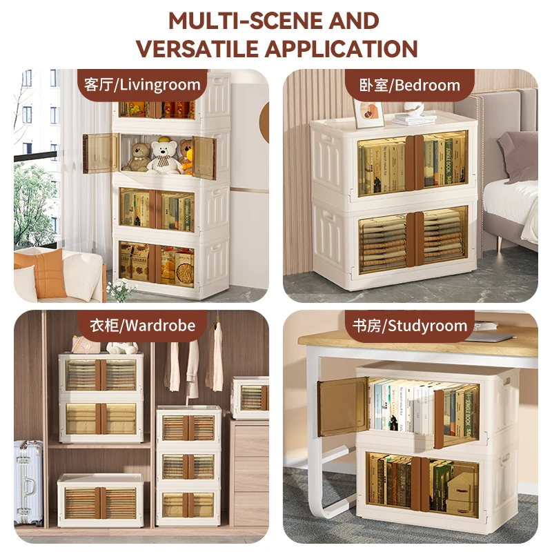 Large capacity clothes toy Collapsible cabinet Trunk Organizer, Dorm Room Essentials,wardrobe plastic folding storage box
