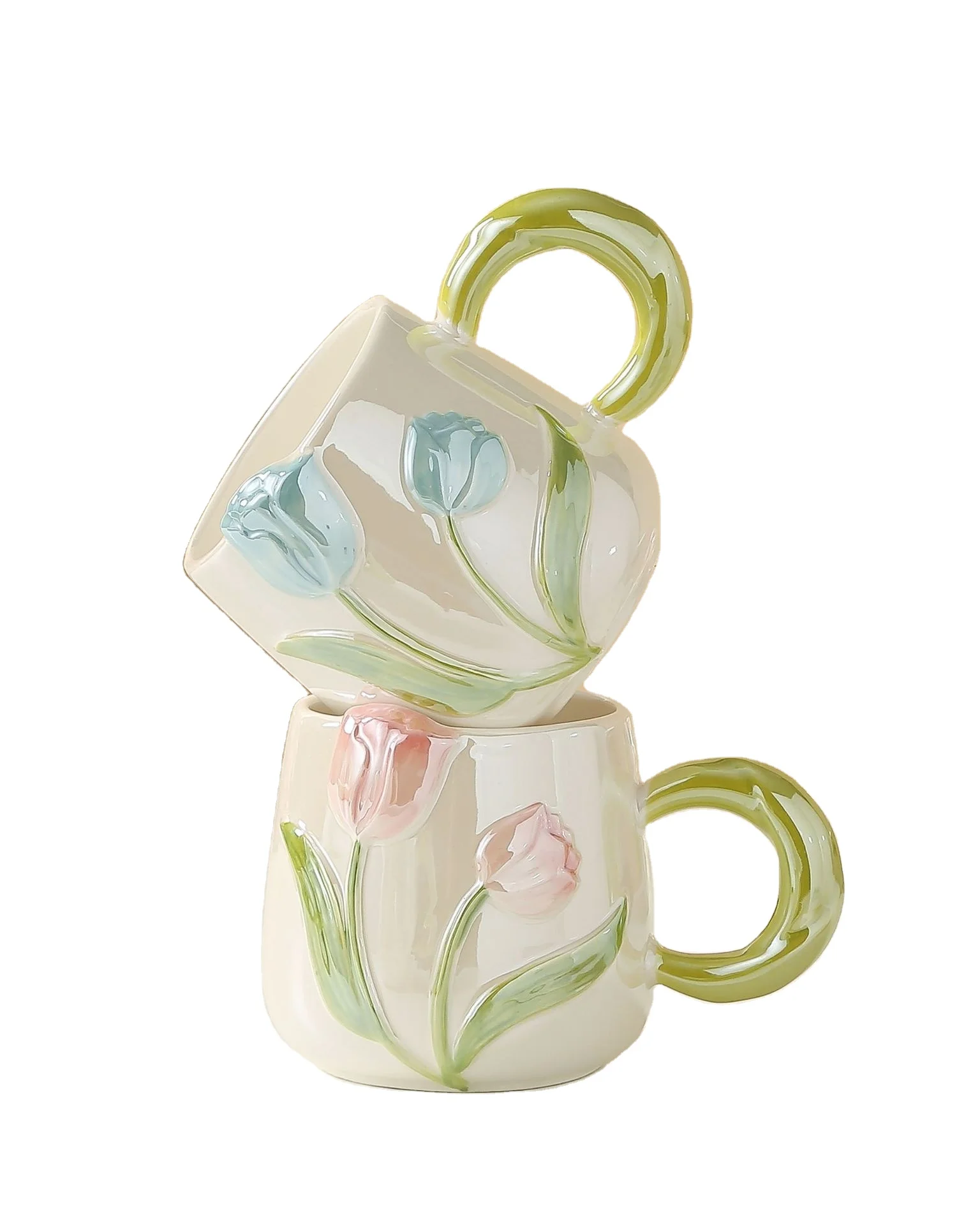 Tulip Mug Ceramic Home Cute Water Cup Coffee Cup Ceramic Flower Mug