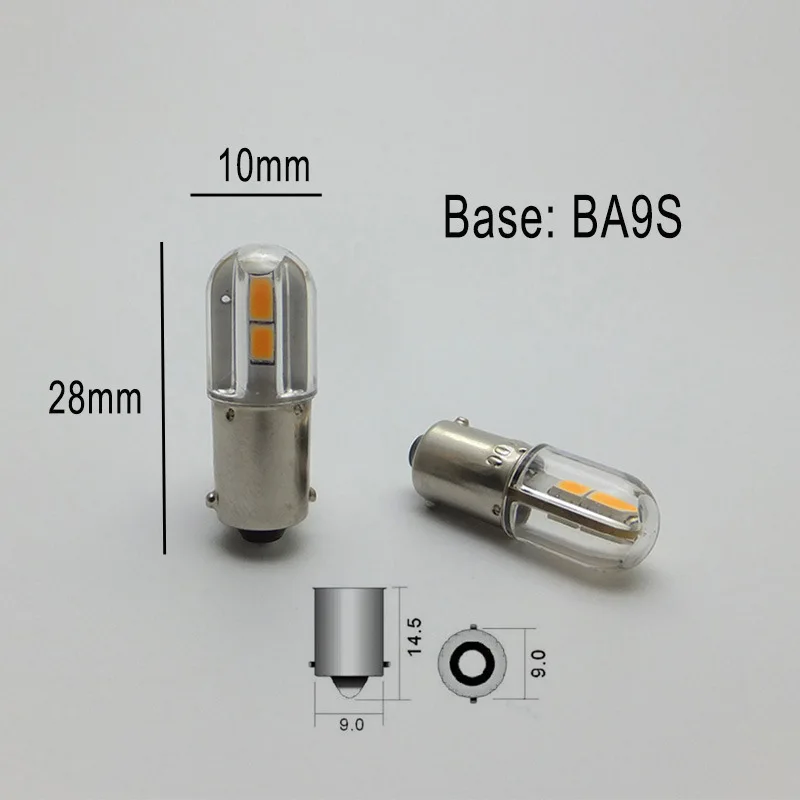 1W BA9S LED Light 6V 12V Indicator Lamp Blue Red Signal Lighting E10 Bulb for Torch Flashlight Headlight  24V 48V 60V 110V 220V