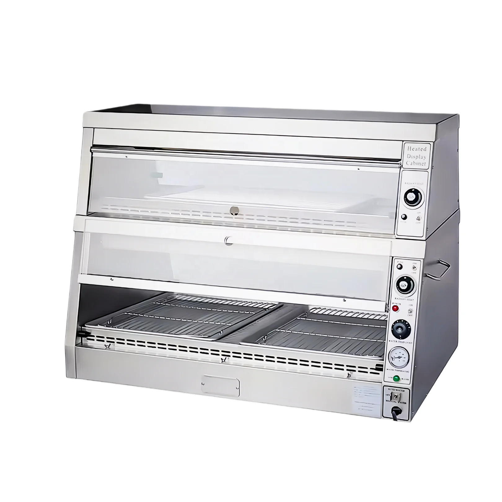 TENSHINE KFC Style Display Warmer Two Tier Auto Fill Water Stainless Steel for Broast Chicken and Food Display