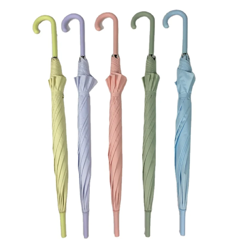 auto open rubber handle stick rain umbrellas for women