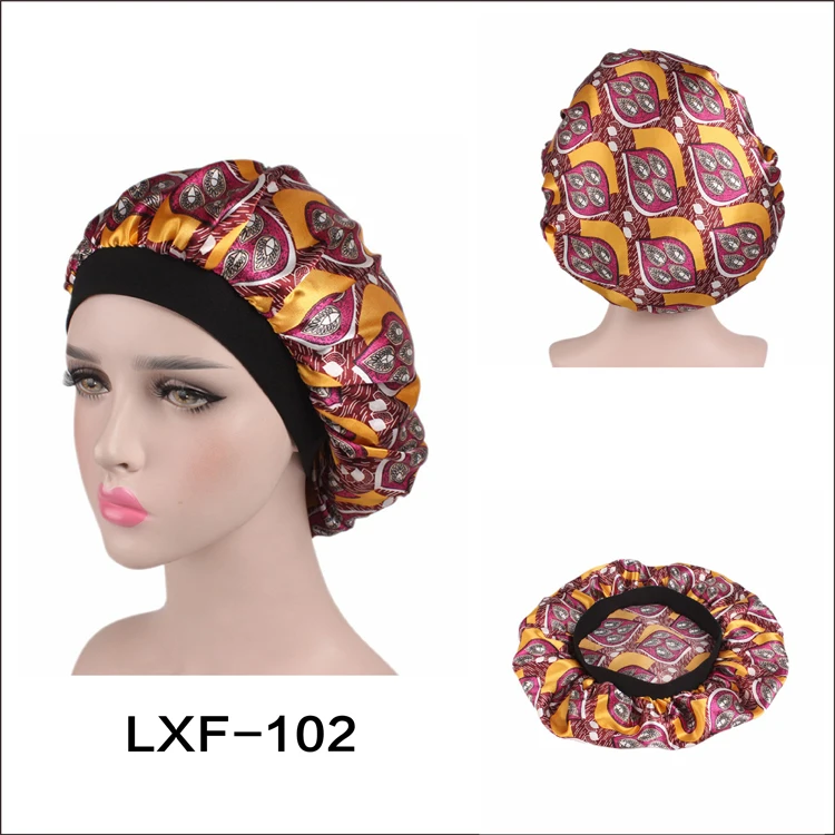 Multi Color Single Layer Satin Bonnet Lady Sleep Cap Head wrap Hat Fashion Silky Bonnets