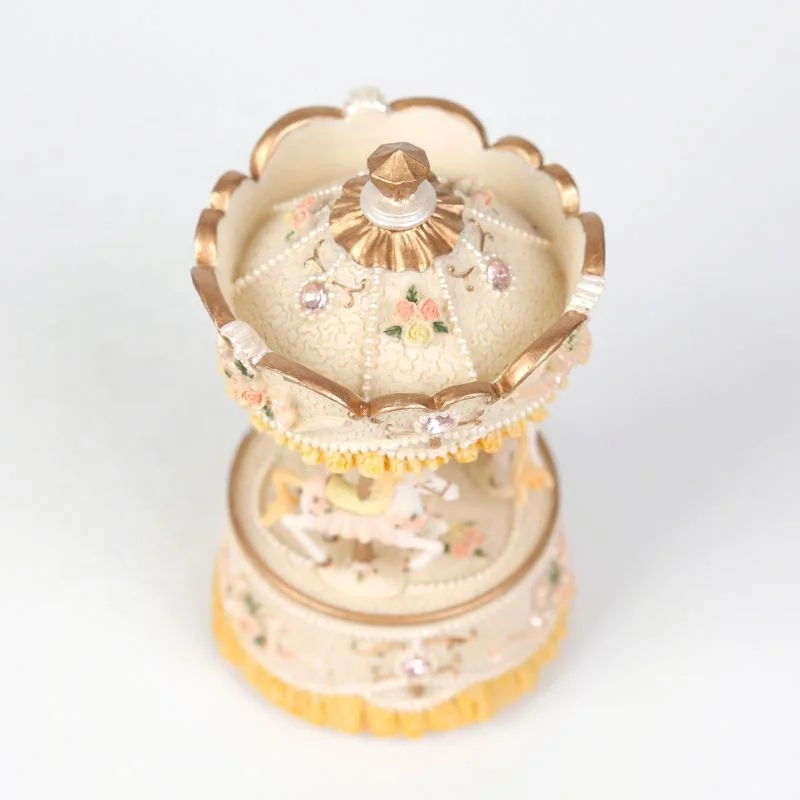 DIY mini carousel horse music box Christmas gift