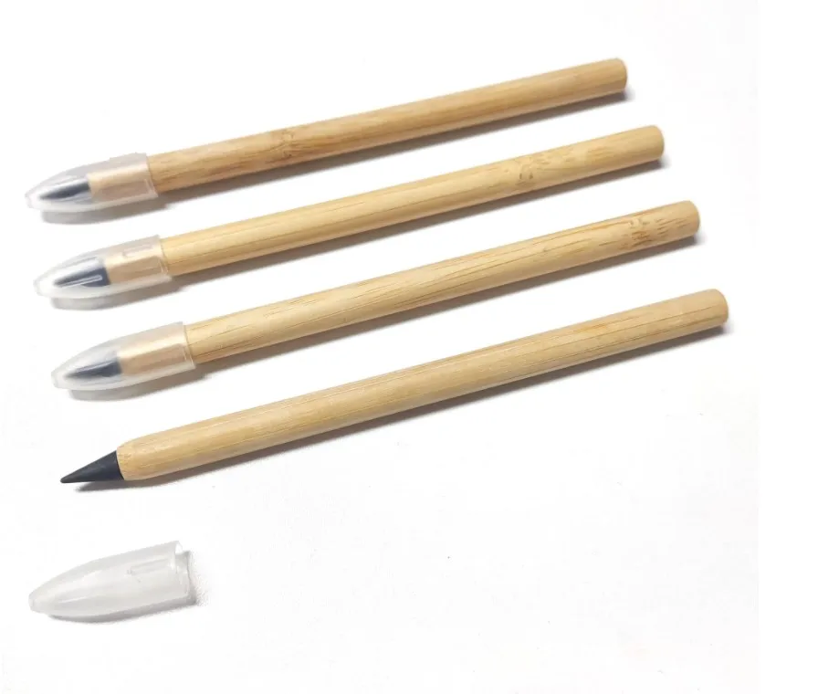Бамбуковый карандаш с логотипом на заказ, карандаш без чернил, вечный карандаш