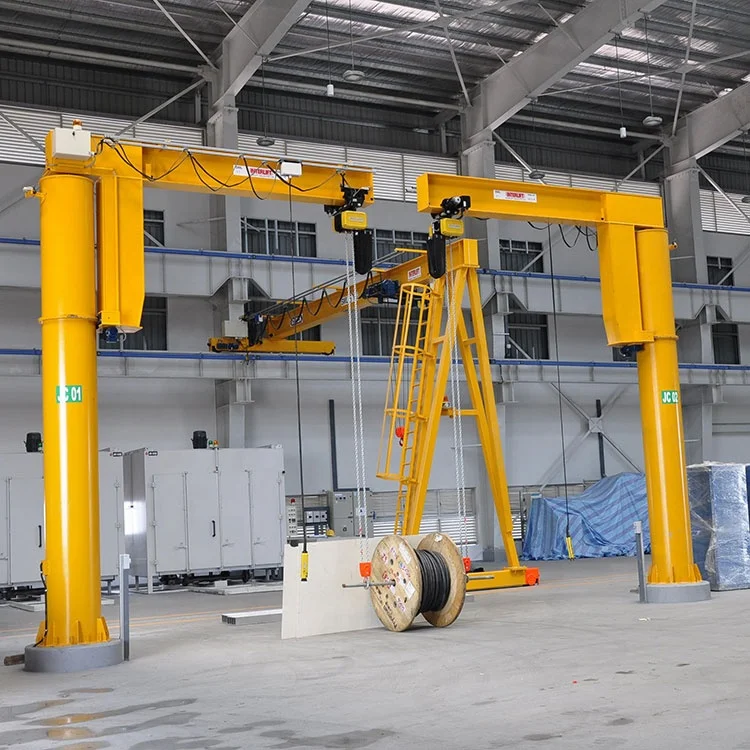 1t 2t 3m 5m 6m Ground Mounted Column Slewing 90 270 360 Degree Rotating Jib Crane