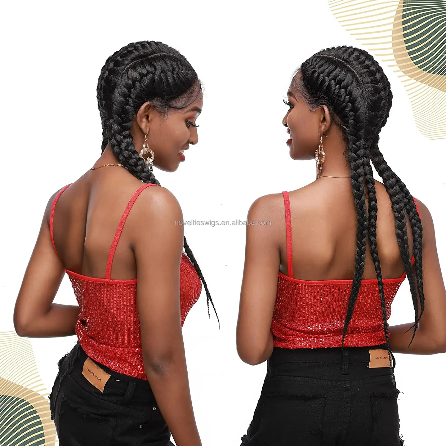 Full Lace Box Braided Wig Wholesale African Jumbo Micro Braided Lace Front Wig Vendors Cornrow Braided Wigs For Black Women