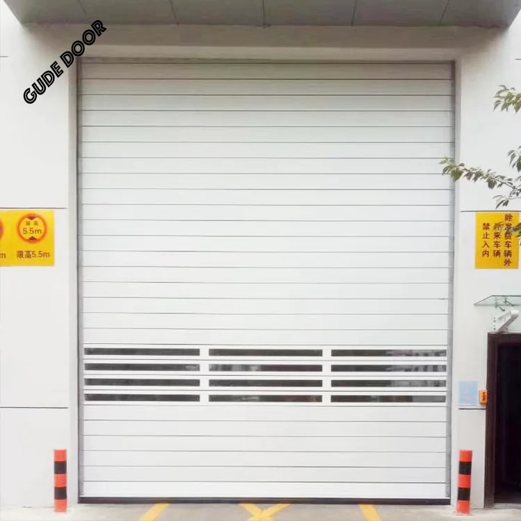 High-Speed Aluminum Alloy Fast Rolling Shutter Door S-Type Lifting Mode Spiral Track Door with Security Features Garages Villas