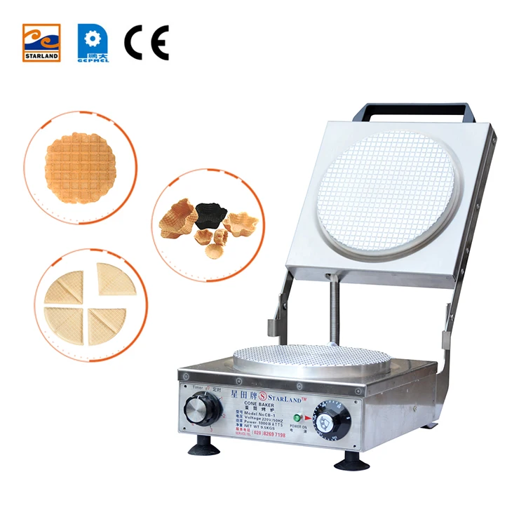 Small unbonded golden ice cream cone oven cone machine, manual control of timing and temperature
