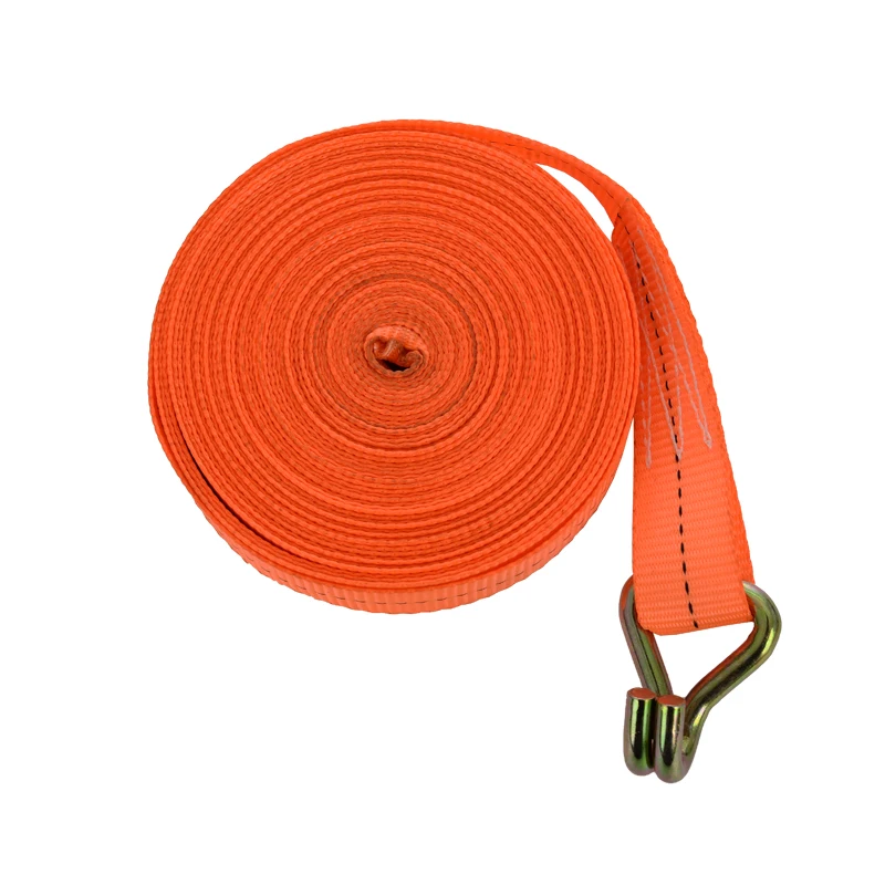 1 Inch 1 Ton Trailer Lashing Ratchet Straps Cargo Control With Flat Hooks