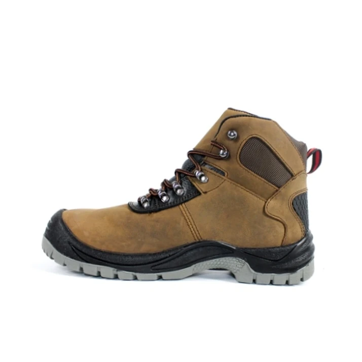 Water-Resistant Slip-On Brown Work Boots with Electrical Hazard Protection