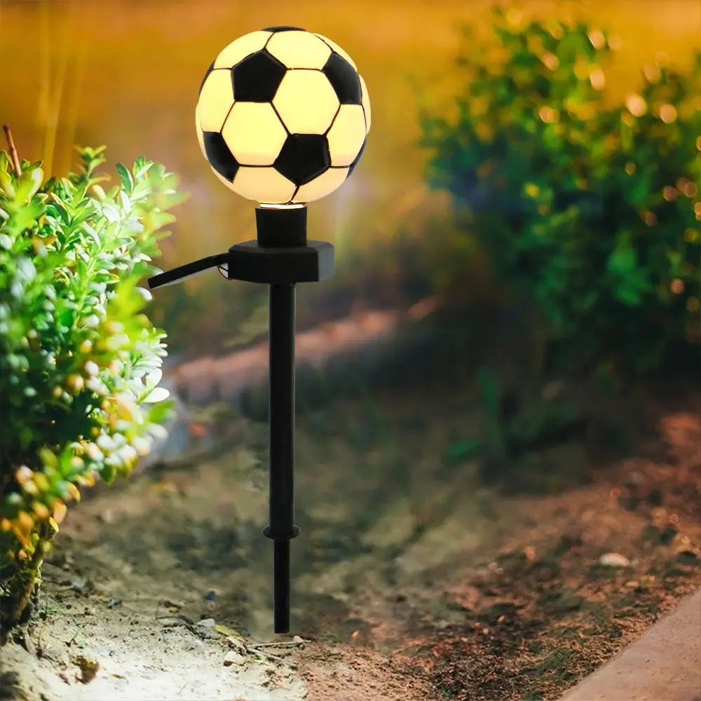 New Arrivals LED Ground Plug Solar Football Light Waterproof Soccer Lawn Lights with Stake Sports Elements Underground Lamps
