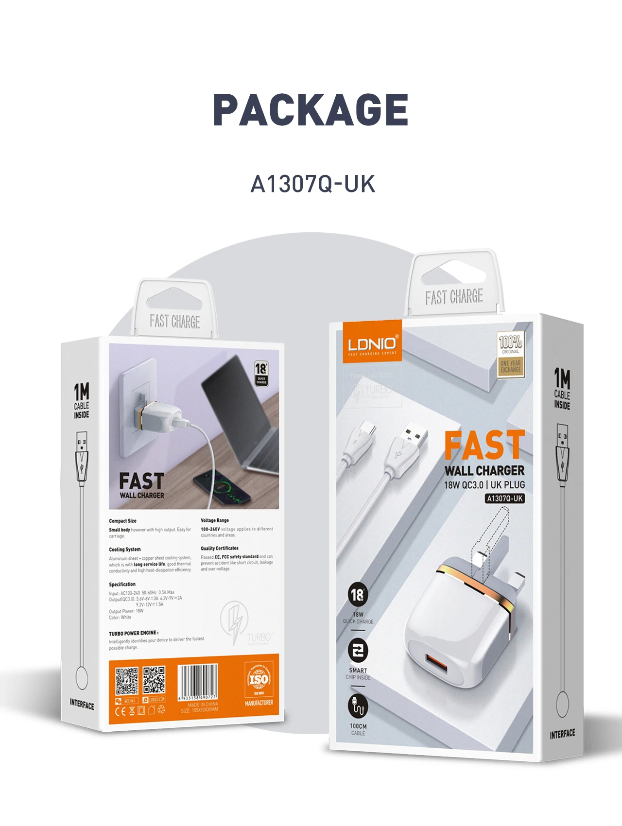 QC3.0 Fast Charging Wall chager 