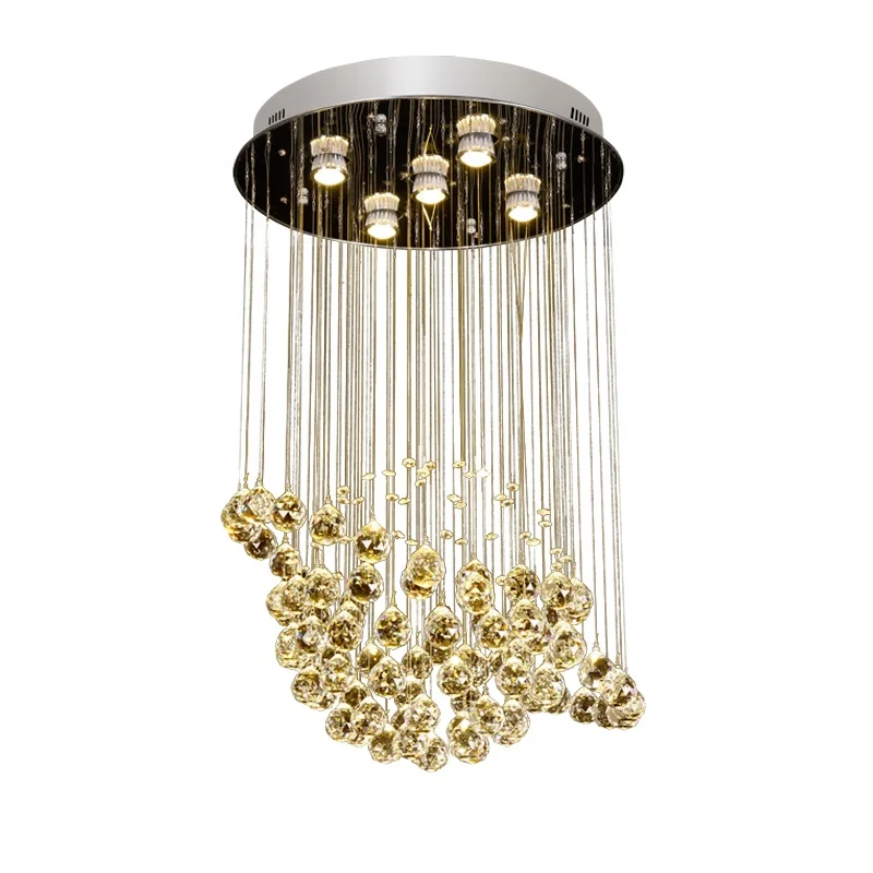  Chandeliers Ceiling Lighting Fixture Hotel Lobby Staircase Led Luxury Living Room K9 Crystal