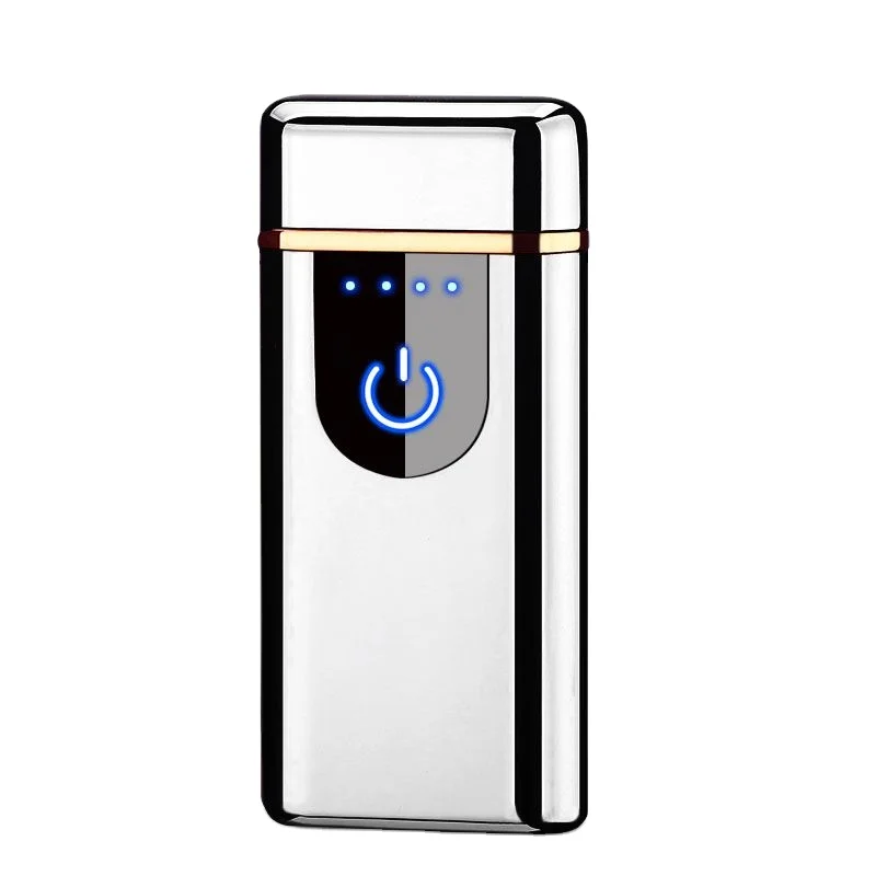 TK310 Custom Logo Windproof Electric Double Arc Lighter USB Plasma Rechargeable Lighter with LED Battery