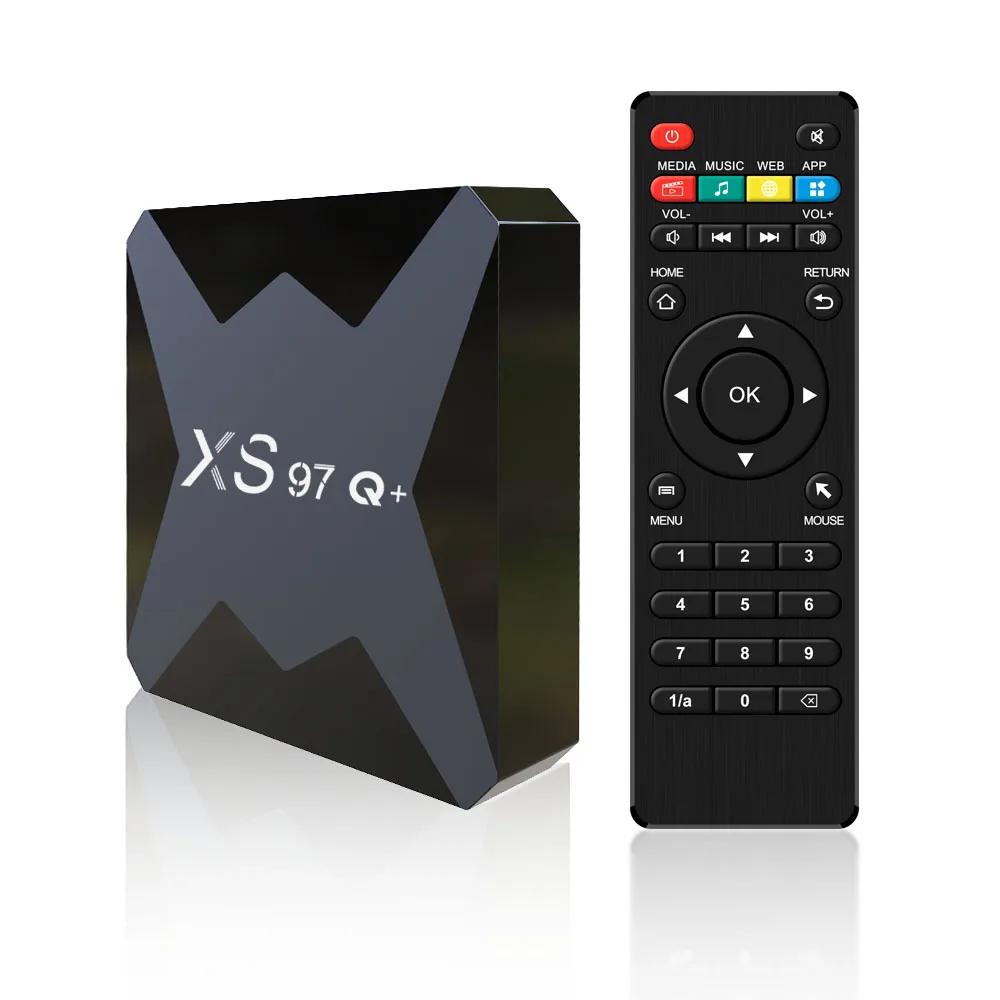 2024 Hot Sale Allwinner H313 XS97 Q+ Remote Control Hd-Mi 2.0A Android Tv Box With Netflx With Factory Price