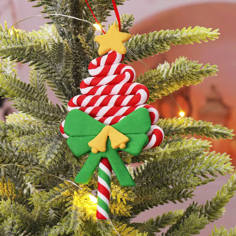 Christmas Candies Polymer Clay Ornament-Xmas Decor Candy Cane Hanging Decorations,Christmas Lollipop Ornaments