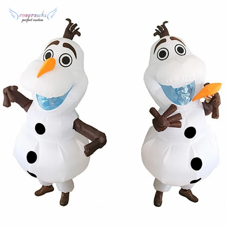Костюм-талисман для Хэллоуина, карнавала, рождественской вечеринки, представлений, надувной костюм, Мультяшные игрушки, снег Олаф