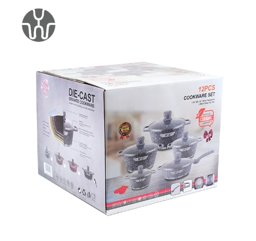 Wholesale Pots And Pans Popular Home Kitchen Pot Sets Non Stick 12 pcs Cookware Sets Frying Pan Aluminum Cooking Pot With Lid