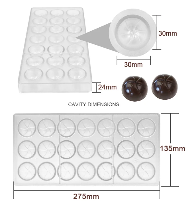 3D Filled Chocolate Bar Mold Baking Polycarbonate Chocolate Molds Confectionery Candy Form Mould Baking Pastry Bakery Tools