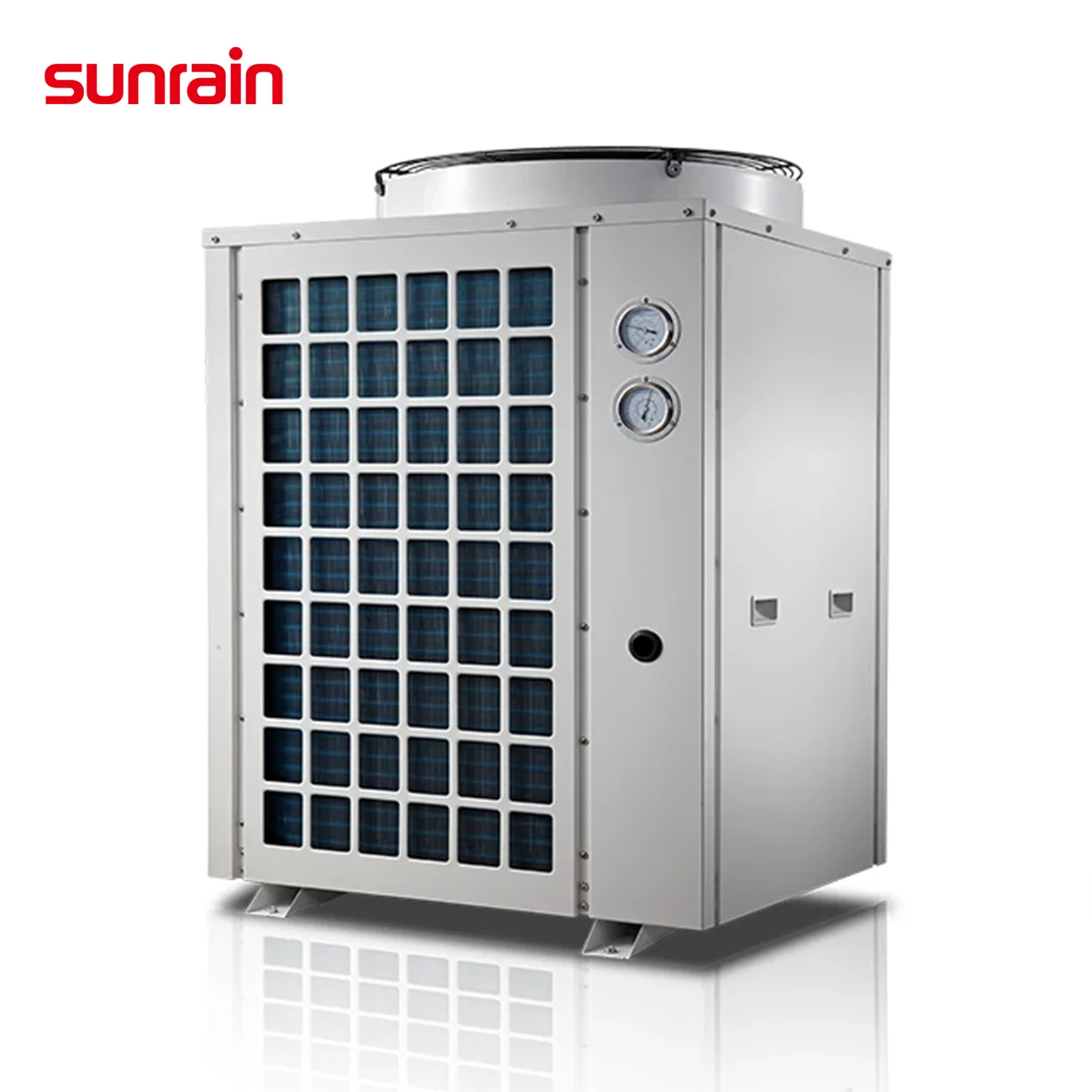 Sunrain Factory R410a OEM 50kw 380V 50Hz Commercial Use Monoblock Inverter Swimming Pool Heat Pump For Heating And Cooling