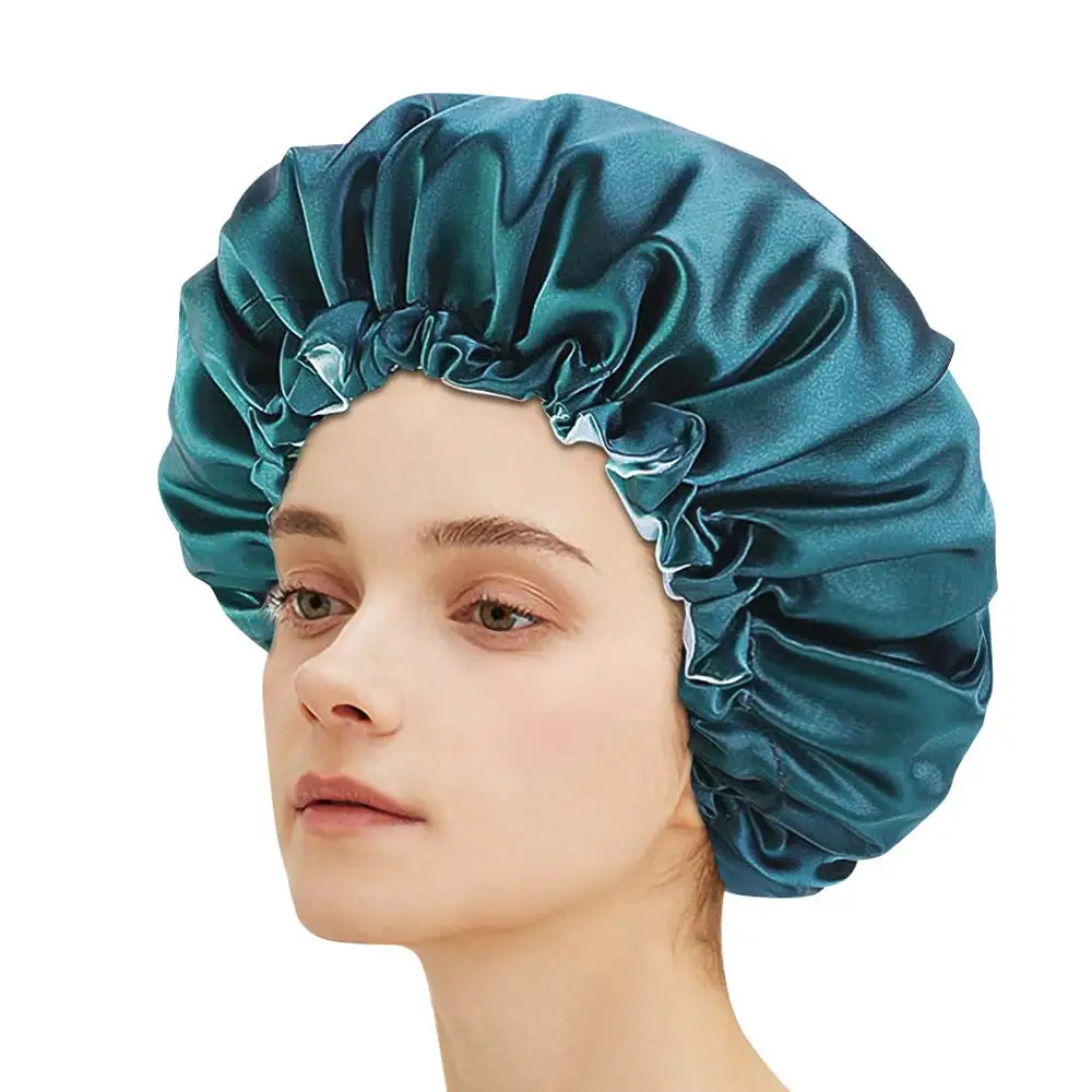 custom logo Custom Double Layer Satin Hair  designer headbands and bonnets