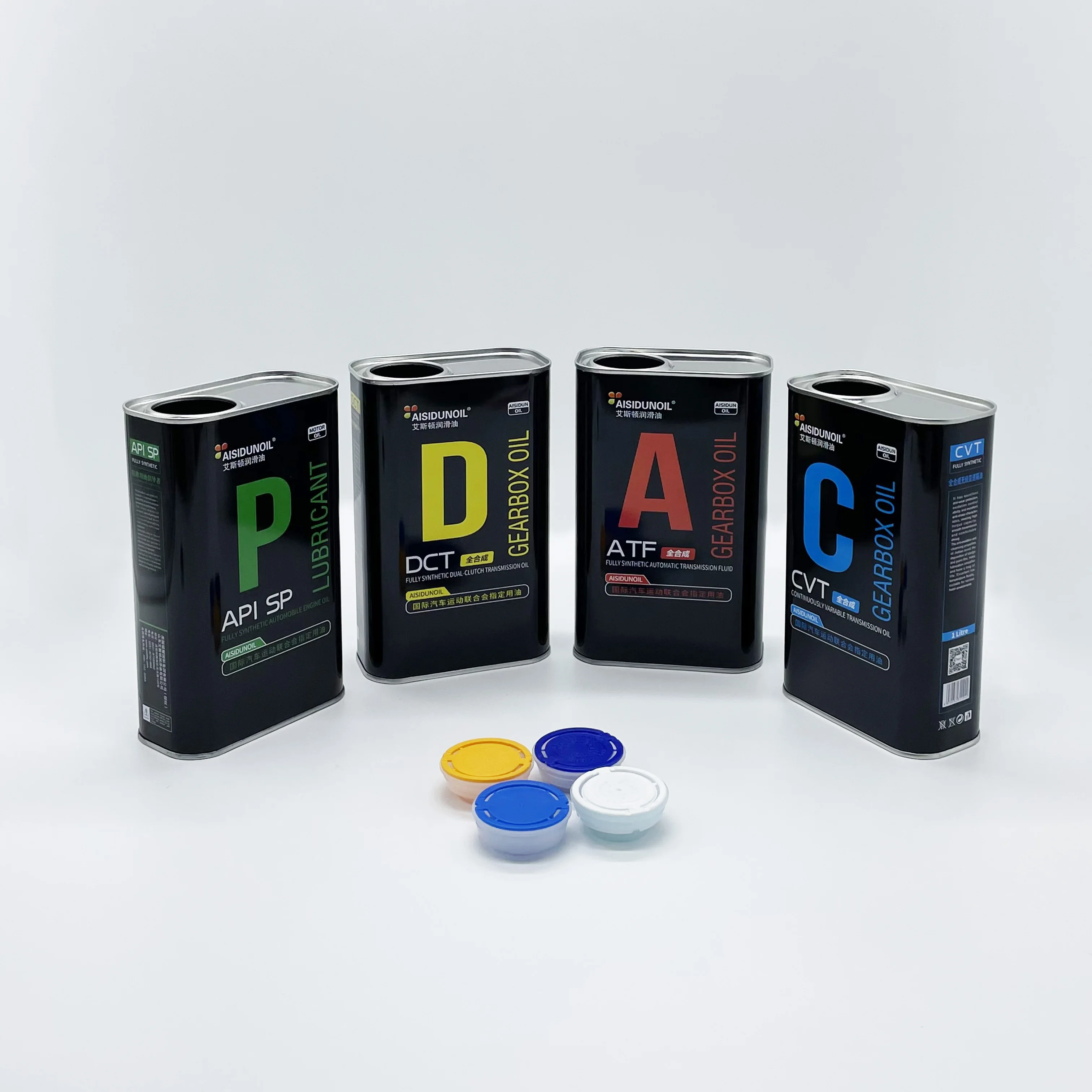 Free sample rectangular shape empty 1 liter engine oil metal tin cans