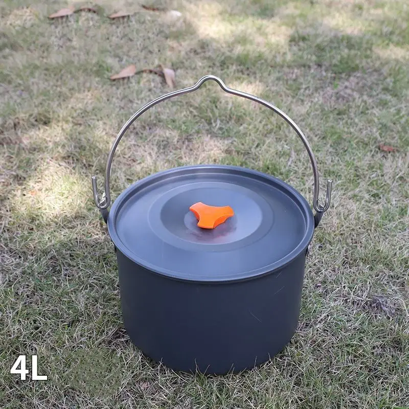 Outdoor cookware  hard anodized aluminum alloy cookware  tableware hanging pot for camping and picnicking