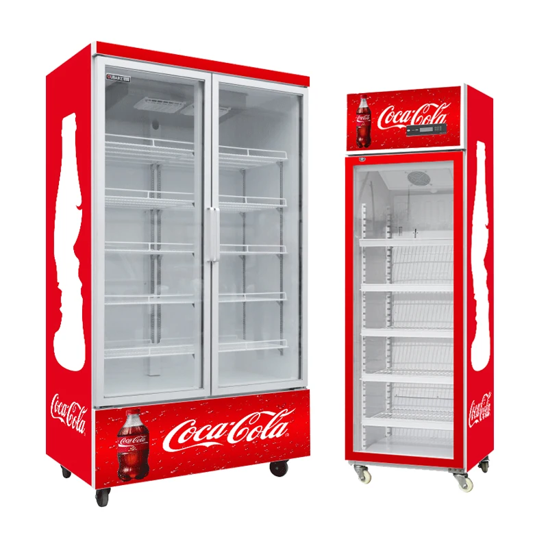 Commercial glass vitrine beverage showcase refrigerator