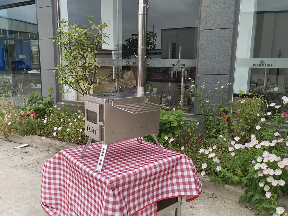 Camping Tent Stove Wood Burning Stoves Stainless Steel Outdoor Hot Tent Heater