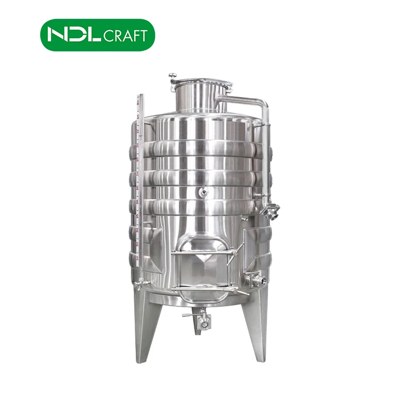 Winery Equipment Wine Fermentation Tank Fermenter 1000l Stainless Steel Wine Making Machine Ice Water Belt or Dimpled Jacket 3mm