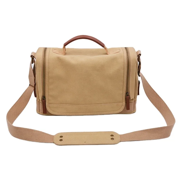 Vintage Waterproof Military Messenger Canvas DSLR Camera Bag
