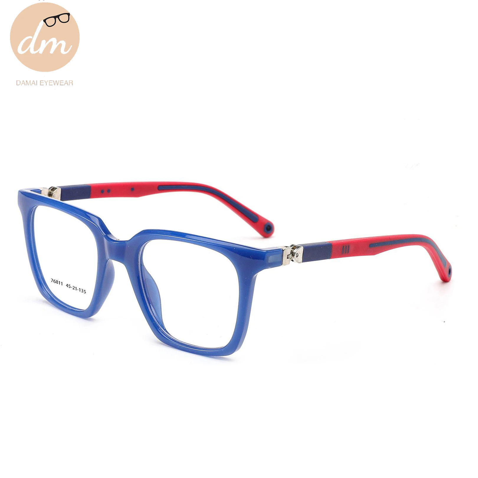 76811 Factory Outlet 360 Degree Colorful TR90 Kids Glasses Frame Teenager Square Optical Frame