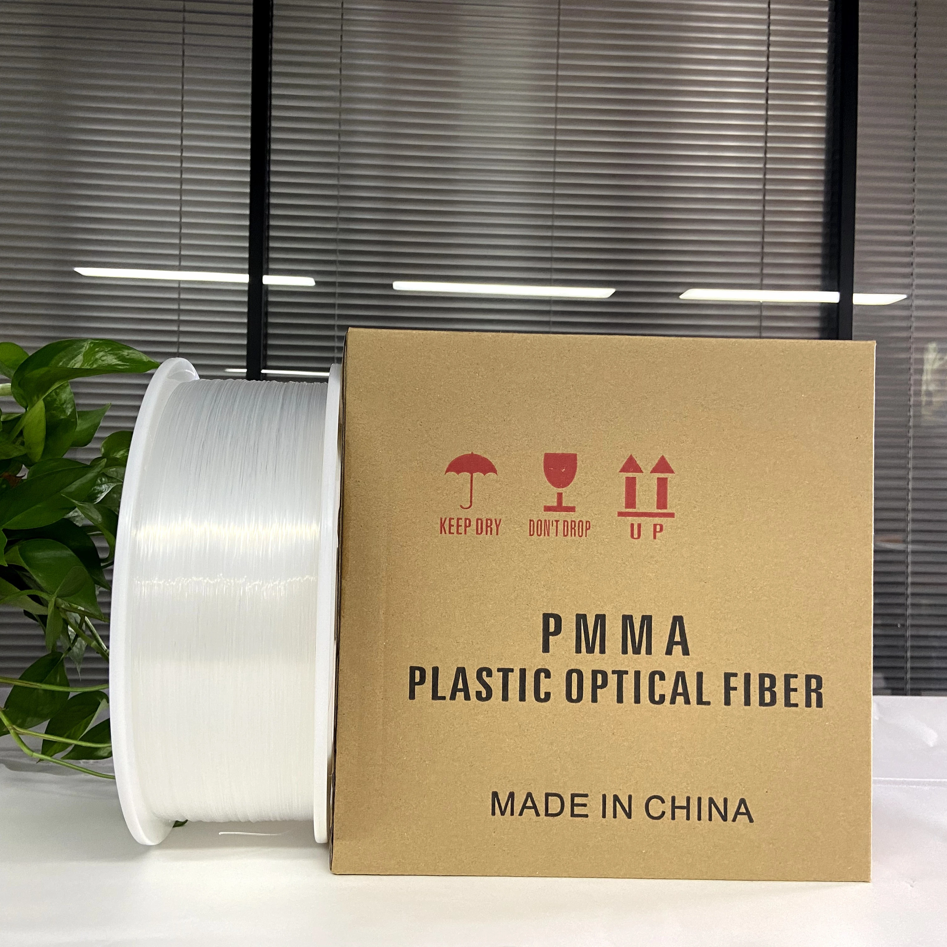 OEM plastic optical fiber factory 0.75mm PMMA end glow plastic fiber optic