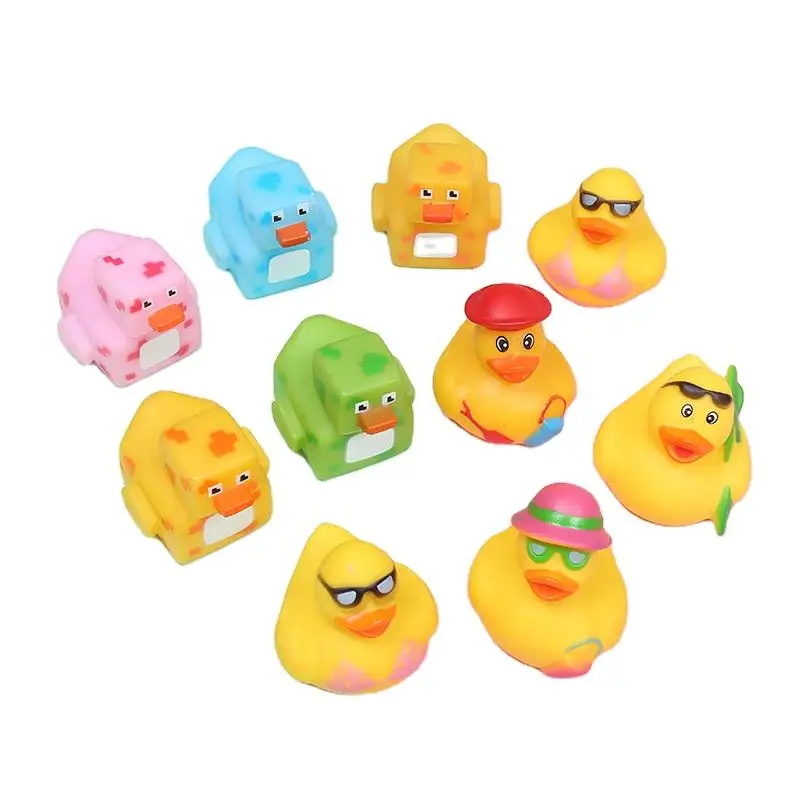 Wholesale Eco-friendly Squeeze Sounding Squeak Little Diving Duck Sandy  Beach Rubber Duck Float Bath Toys For Children