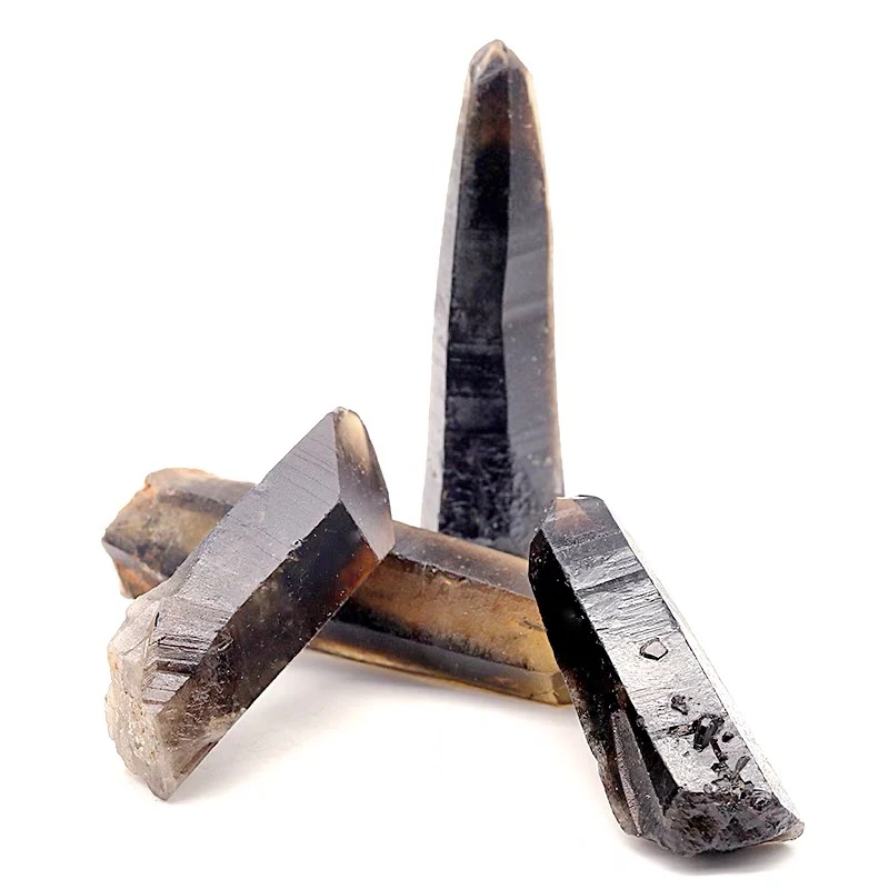 Wholesale Raw natural Smoky crystal clear quartz crystal terminated point for healing
