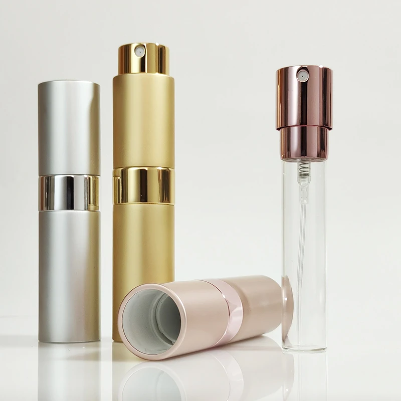 8 мл 15 мл 20 мл пустой многоразовый Алюминиевый Мини Портативный черный поворотный дорожный парфюмерный распылитель 10 мл