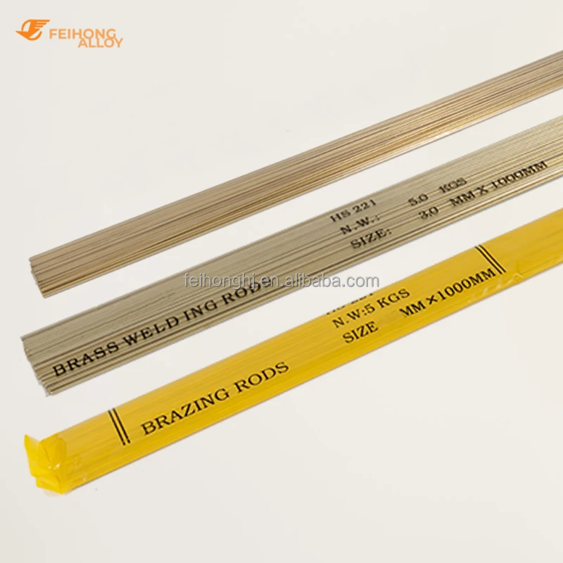 Automobile Ship Electrical HS221 Copper Zinc Brazing Alloys Welding Rods Brass Brazing Rod