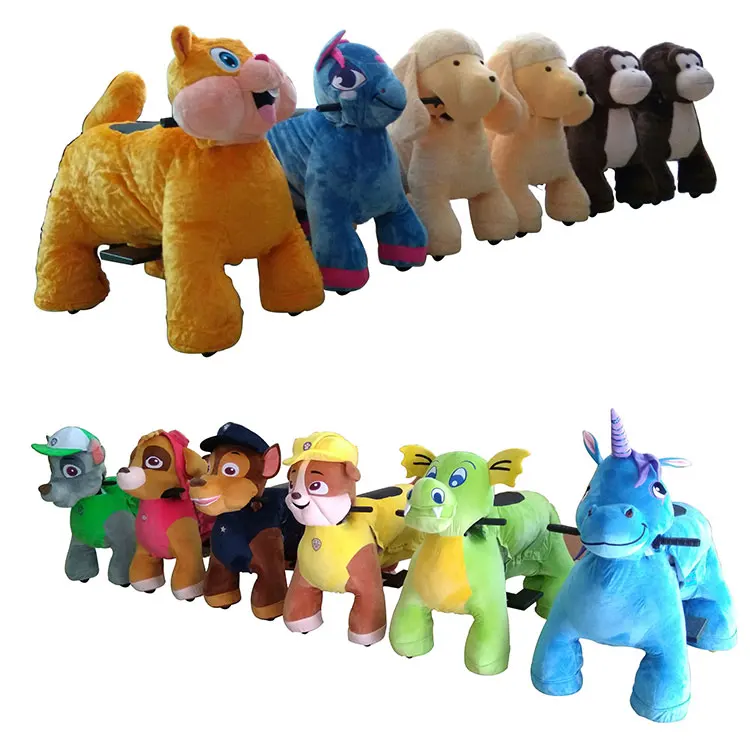 Kids electric battery operate animal scooters motorized plush riding animals cars
