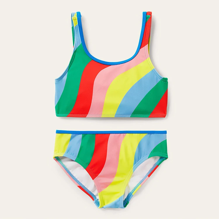 Custom Kids Swimsuit Two Piece Sublimation Print Cute Beachwear Kids Swimwear Girls