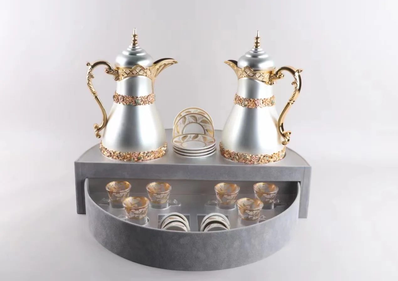 Best Selling Royal Arabic Vacuum Flask Arabian Tea Coffee Pot Luxury Home Utensil Arabic Tea And Coffee Cups Set