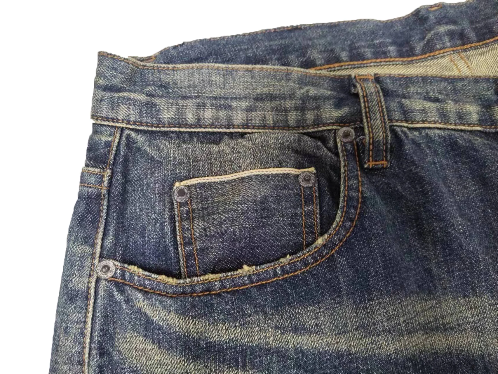 D004  Custom denim manufacturer heavyweight raw selvedge denim jeans men straight leg selvedges red denim pants