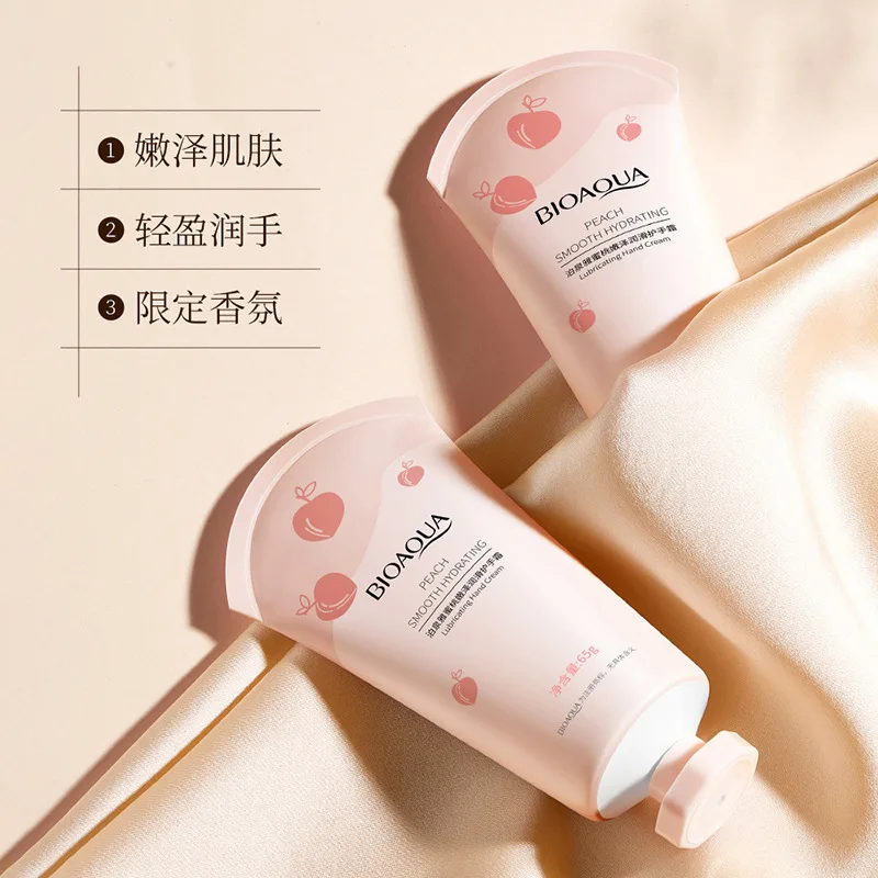 BIOAQUA  peach Hand Cream Moisturizing Hand Cream Anti-drying Exfoliating Hand Care 65g